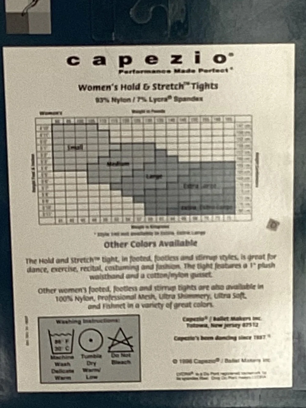 Capezio Hold & Stretch Tights Women’s Small LSN Light Suntan NEW